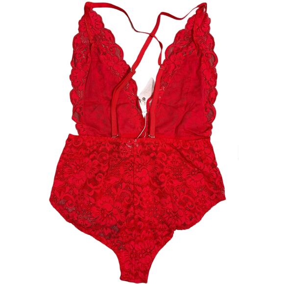 We Are HAH Comin' In HAHt Lace Bodysuit Coming Hot Siren Red - Size Small - $88 - Picture 3 of 10